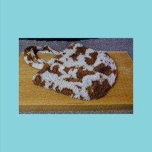 womens urban outfitters cowgirl cowprint fleece tote bag purse